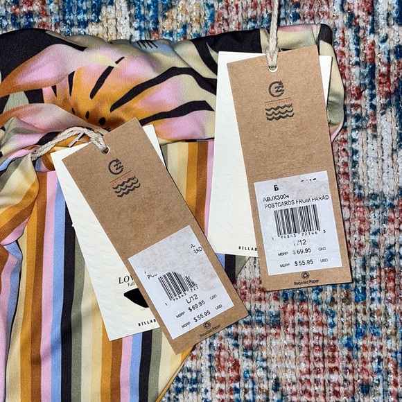Billabong Postcards From Paradise Charlie Top Lowrider Reversible Bottoms L NWT - Picture 7 of 7